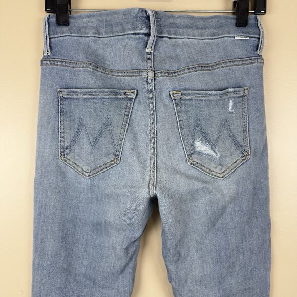Mother Women’s High‑Waisted Looker Crop Jeans Size 26 Chatterbox Knee Rips - Picture 5 of 14